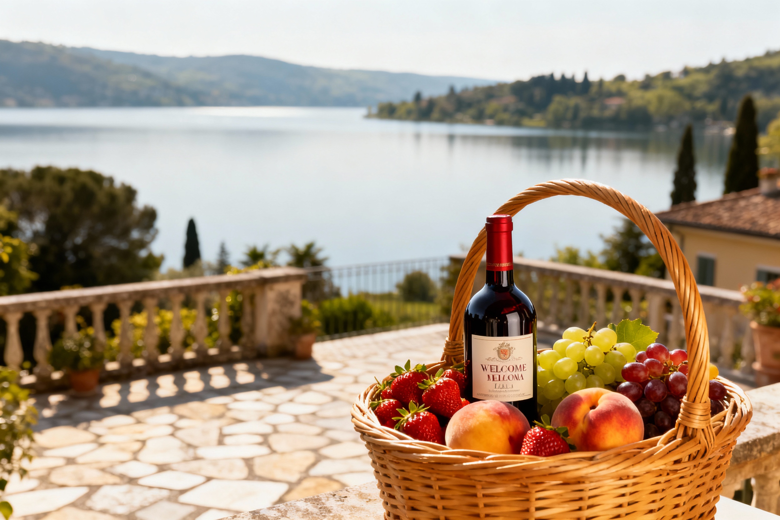Luxury villa welcome basket North Italy